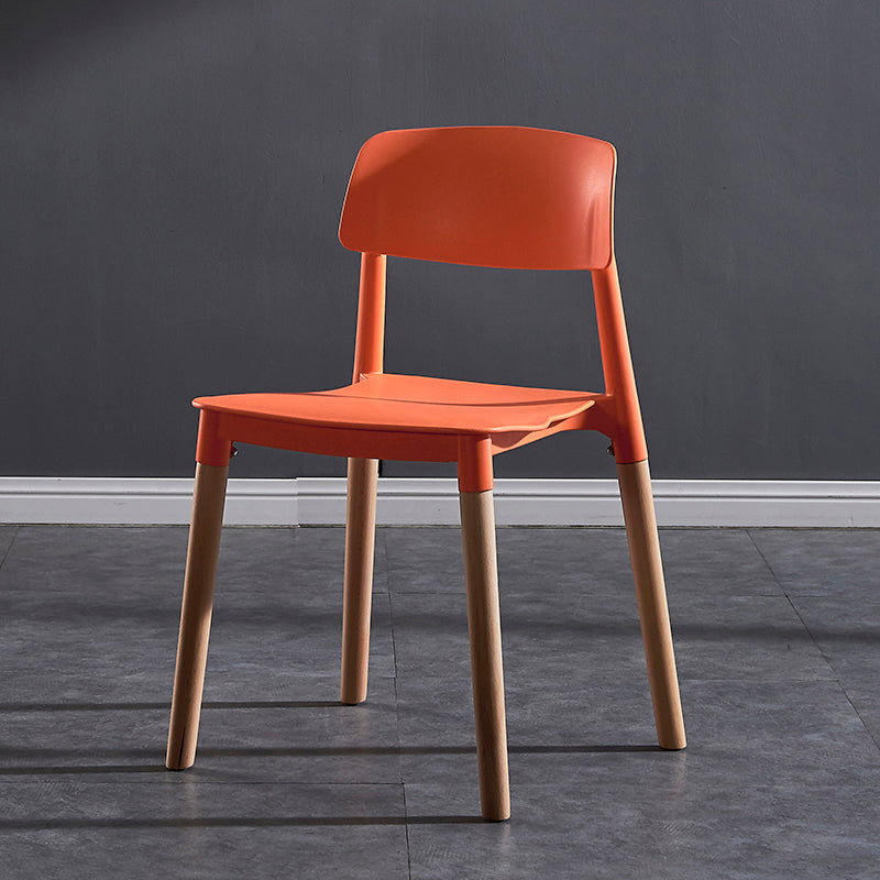 Contemporary Style Plastic Dining Chair Open Back Dining Side Chair for Kitchen