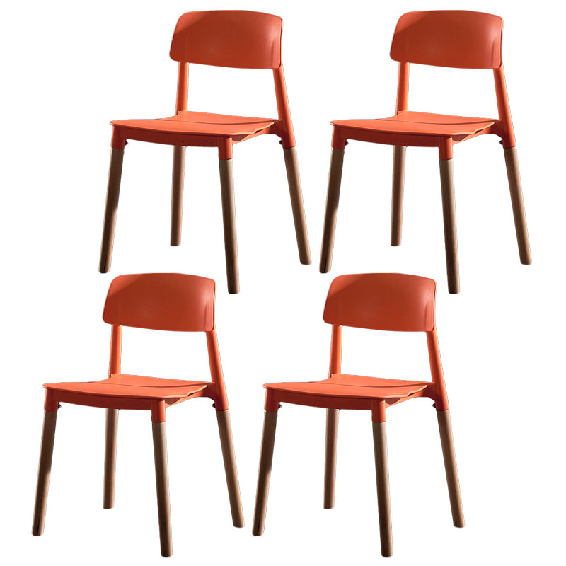 Contemporary Style Plastic Dining Chair Open Back Dining Side Chair for Kitchen