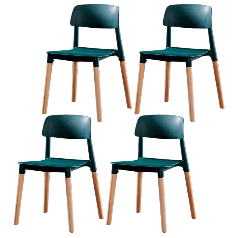 Contemporary Style Plastic Dining Chair Open Back Dining Side Chair for Kitchen