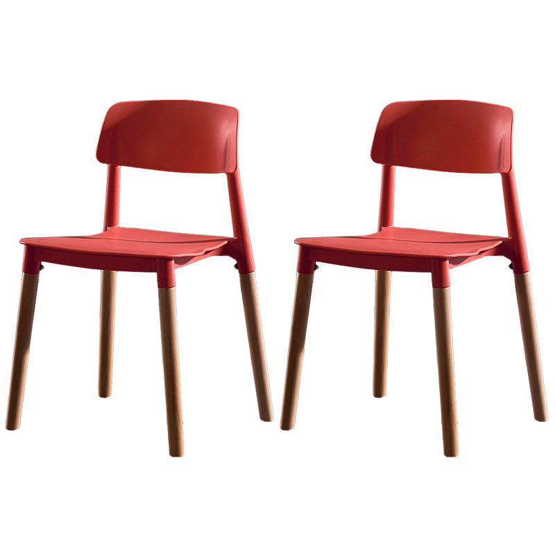 Contemporary Style Plastic Dining Chair Open Back Dining Side Chair for Kitchen