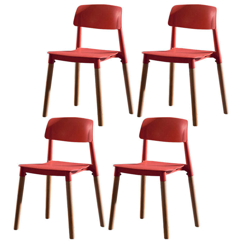 Contemporary Style Plastic Dining Chair Open Back Dining Side Chair for Kitchen
