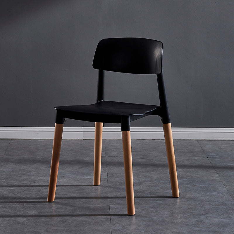 Contemporary Style Plastic Dining Chair Open Back Dining Side Chair for Kitchen