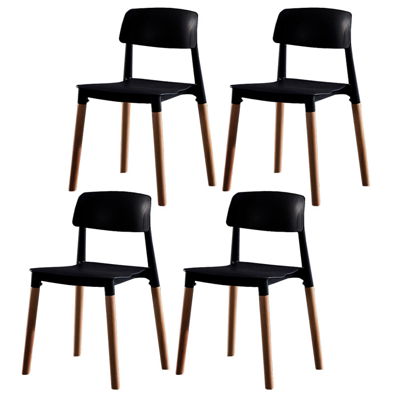 Contemporary Style Plastic Dining Chair Open Back Dining Side Chair for Kitchen