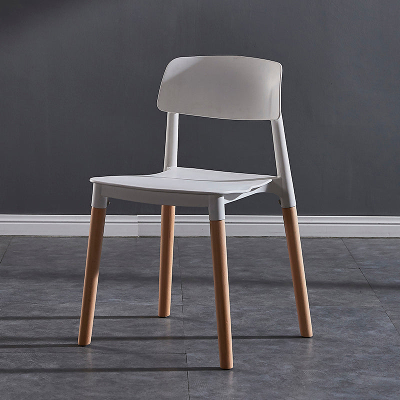 Contemporary Style Plastic Dining Chair Open Back Dining Side Chair for Kitchen