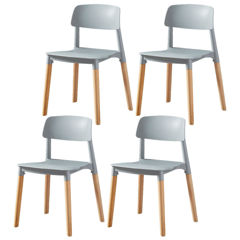 Contemporary Style Plastic Dining Chair Open Back Dining Side Chair for Kitchen