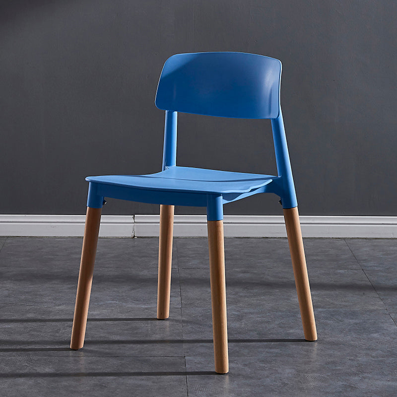 Contemporary Style Plastic Dining Chair Open Back Dining Side Chair for Kitchen