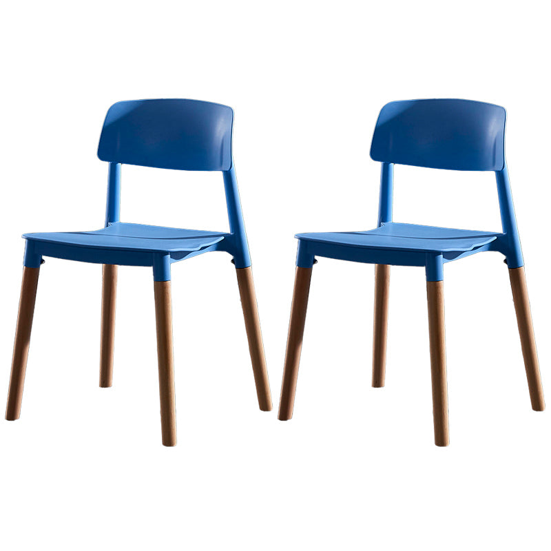 Contemporary Style Plastic Dining Chair Open Back Dining Side Chair for Kitchen