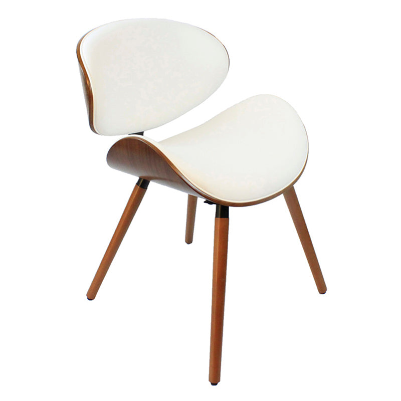 Contemporary Style Leather Dining Chair Open Back Dining Side Chair for Kitchen