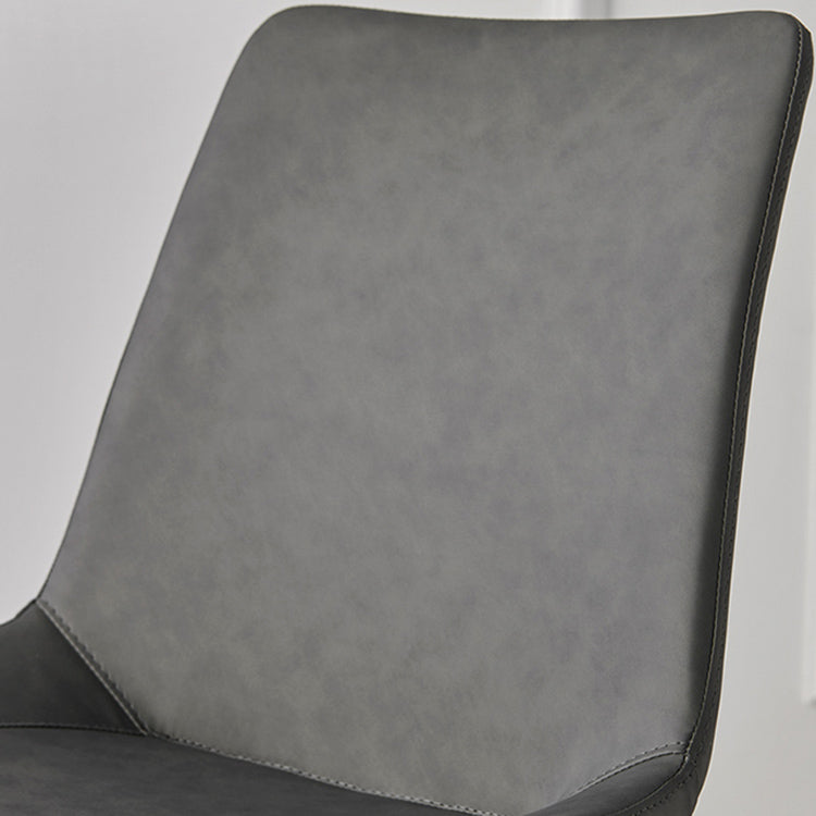 Contemporary Metal Dining Room Chairs Armless Leather Dining Chairs for Home Use