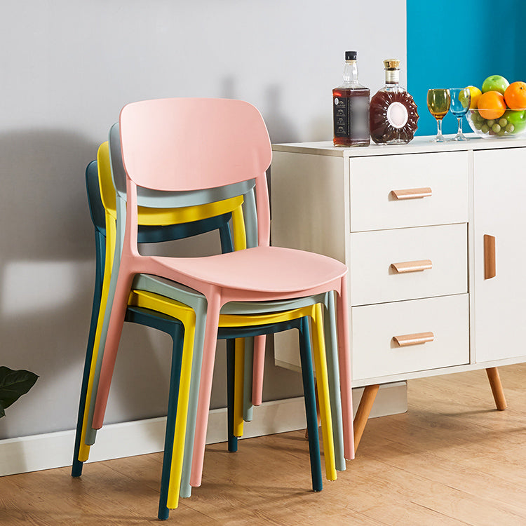 Home Scandinavian Side Chair Stackable Open Back Plastic Dining Room Chair
