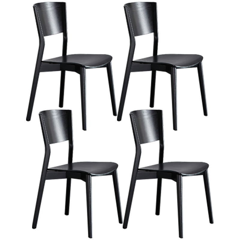 Modern Kitchen Wooden Dining Chair Open Back Dining Side Armless Chair