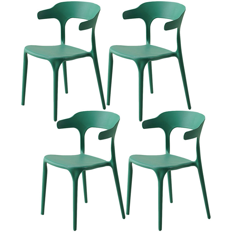 Home Stackable Contemporary Arm Chair Open Back Plastic Dining Room Chair