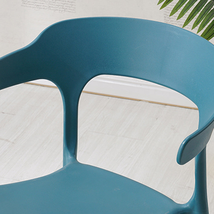 Home Stackable Contemporary Arm Chair Open Back Plastic Dining Room Chair