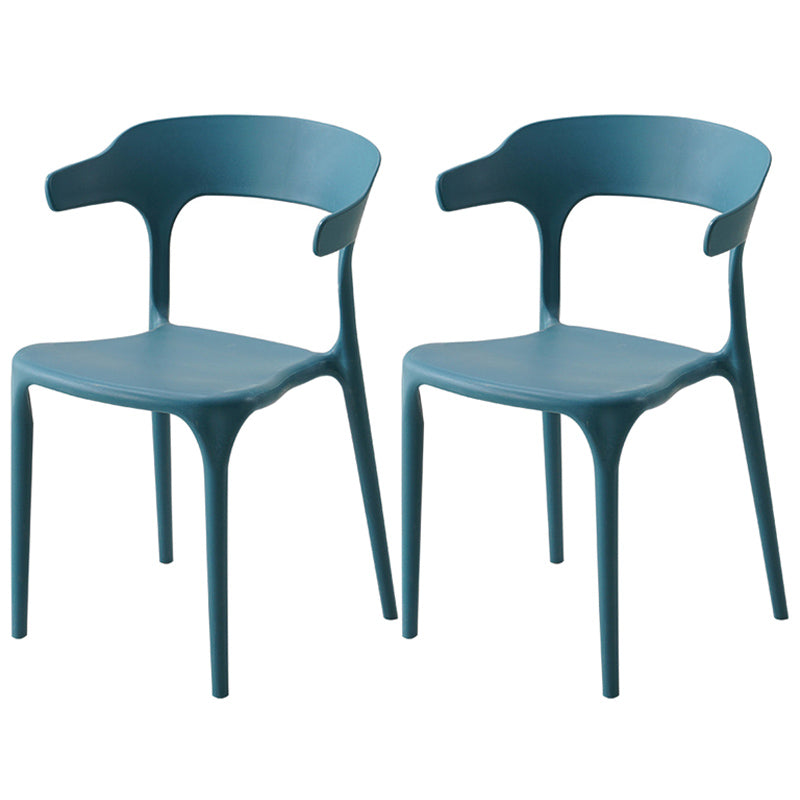 Home Stackable Contemporary Arm Chair Open Back Plastic Dining Room Chair