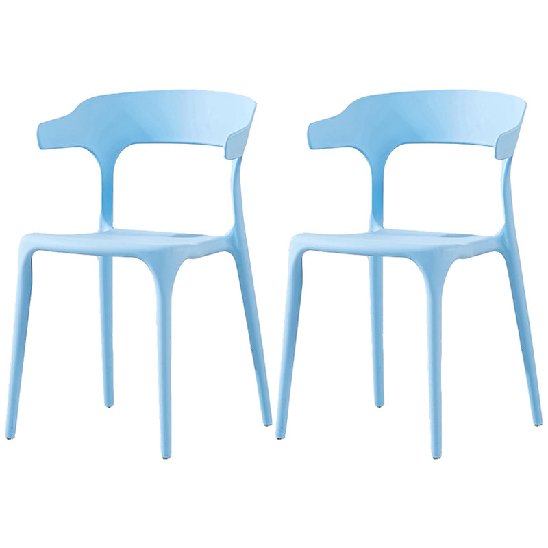 Home Stackable Contemporary Arm Chair Open Back Plastic Dining Room Chair