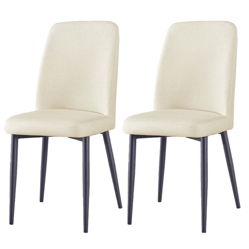 Chaise d'appoint de maison scandinave, chaise de salle à manger rembourrée en métal à dossier solide
