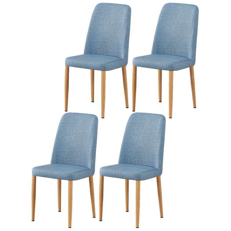 Chaise d'appoint de maison scandinave, chaise de salle à manger rembourrée en métal à dossier solide