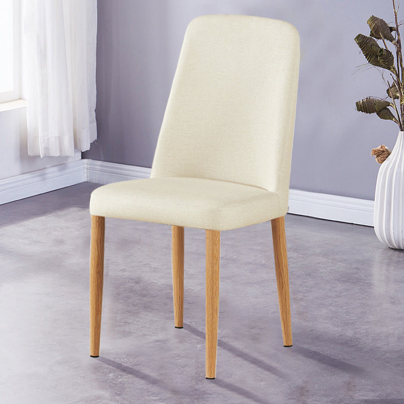 Chaise d'appoint de maison scandinave, chaise de salle à manger rembourrée en métal à dossier solide