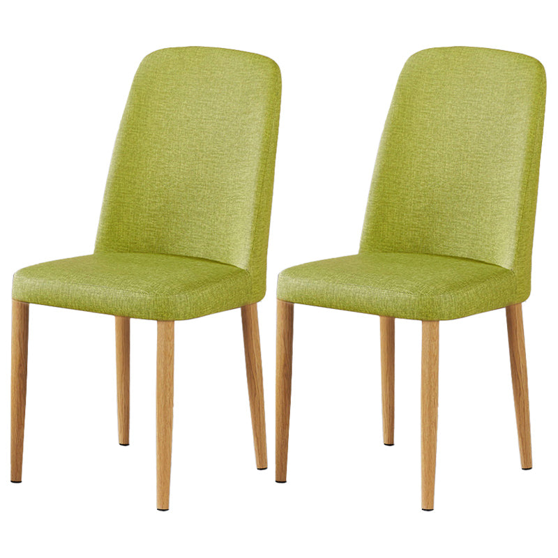 Chaise d'appoint de maison scandinave, chaise de salle à manger rembourrée en métal à dossier solide