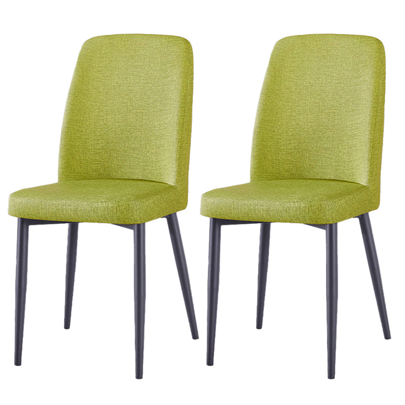 Chaise d'appoint de maison scandinave, chaise de salle à manger rembourrée en métal à dossier solide