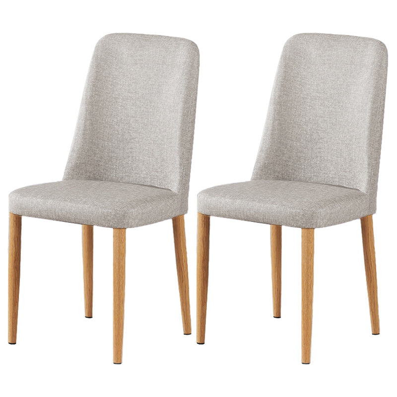 Chaise d'appoint de maison scandinave, chaise de salle à manger rembourrée en métal à dossier solide