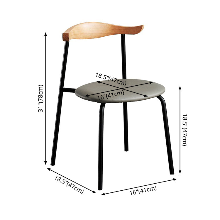 Contemporary Metal Dining Room Chairs Armless Open Back Dining Side Chair for Home Use