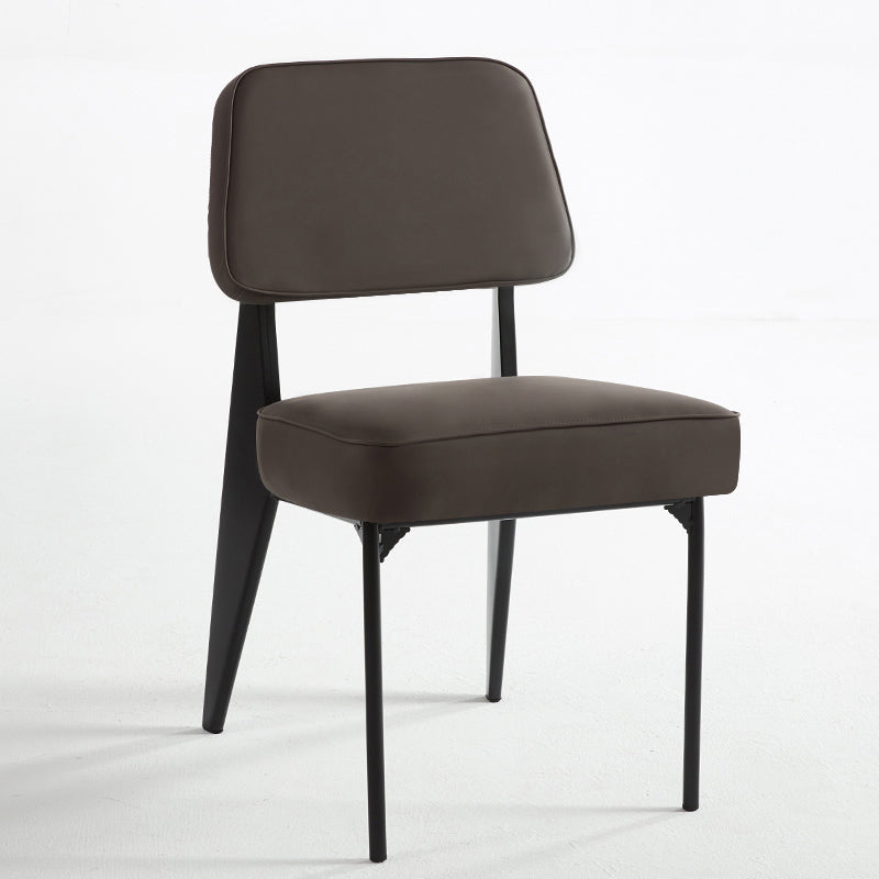 Industrial Armless Dining Chairs Open Back Upholstered Side Chair with Metal Legs