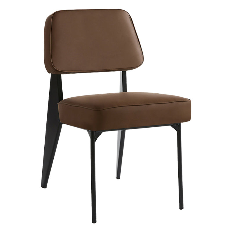Industrial Armless Dining Chairs Open Back Upholstered Side Chair with Metal Legs
