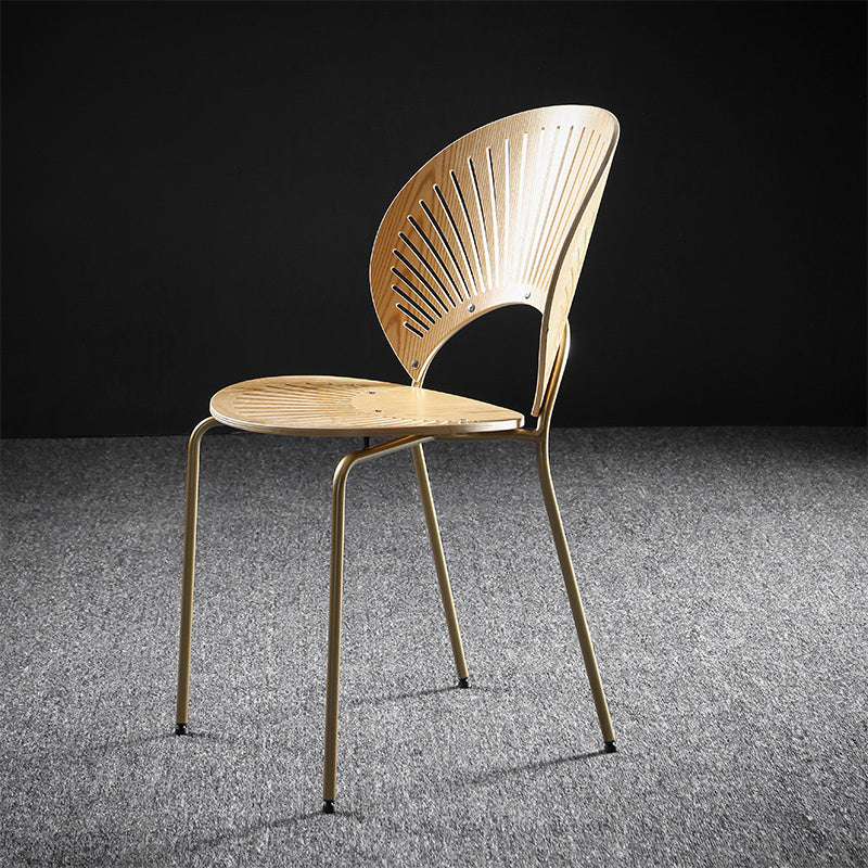 Nordic Style Metal Armless Dining Chairs Open Back Dining Side Chair for Home Use