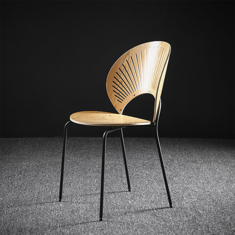 Nordic Style Metal Armless Dining Chairs Open Back Dining Side Chair for Home Use