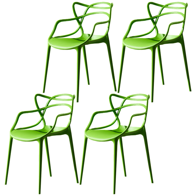 Scandinavian Plastic Dining Arm Chair Indoor Stackable Dining Armchairs