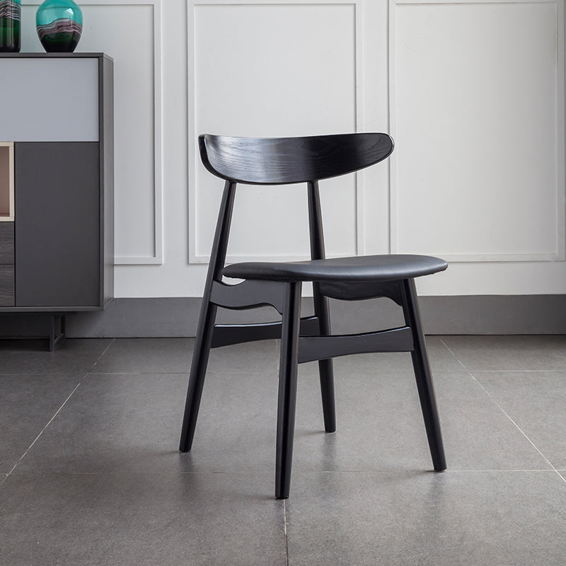 Contemporary Solid Wood Dining Room Chairs Armless Open Back Dining Side Chair for Home Use