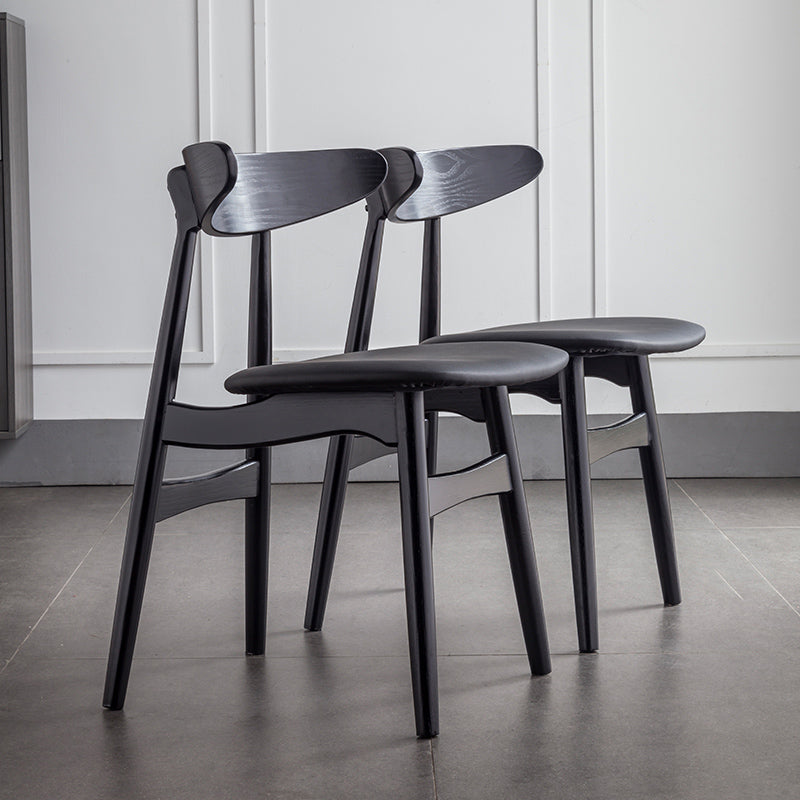 Contemporary Solid Wood Dining Room Chairs Armless Open Back Dining Side Chair for Home Use