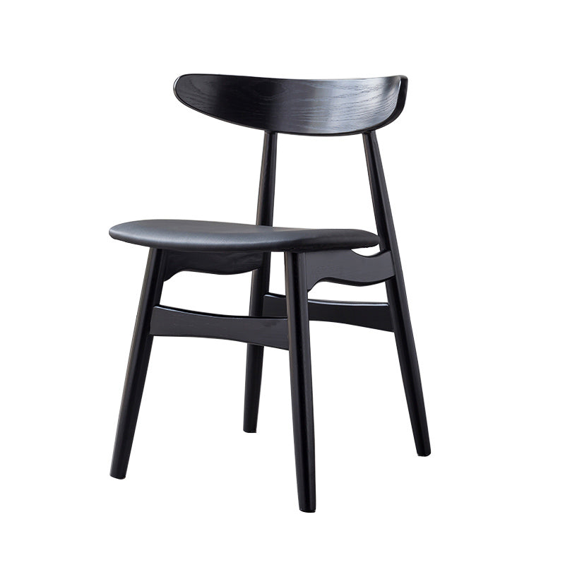 Contemporary Solid Wood Dining Room Chairs Armless Open Back Dining Side Chair for Home Use