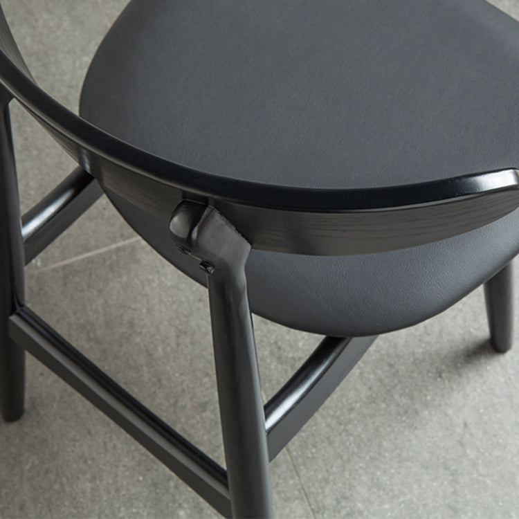 Contemporary Solid Wood Dining Room Chairs Armless Open Back Dining Side Chair for Home Use