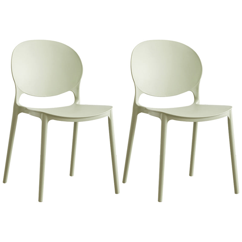 Scandinavian Plastic Armless Dining Chairs Indoor Stackable Side Chair