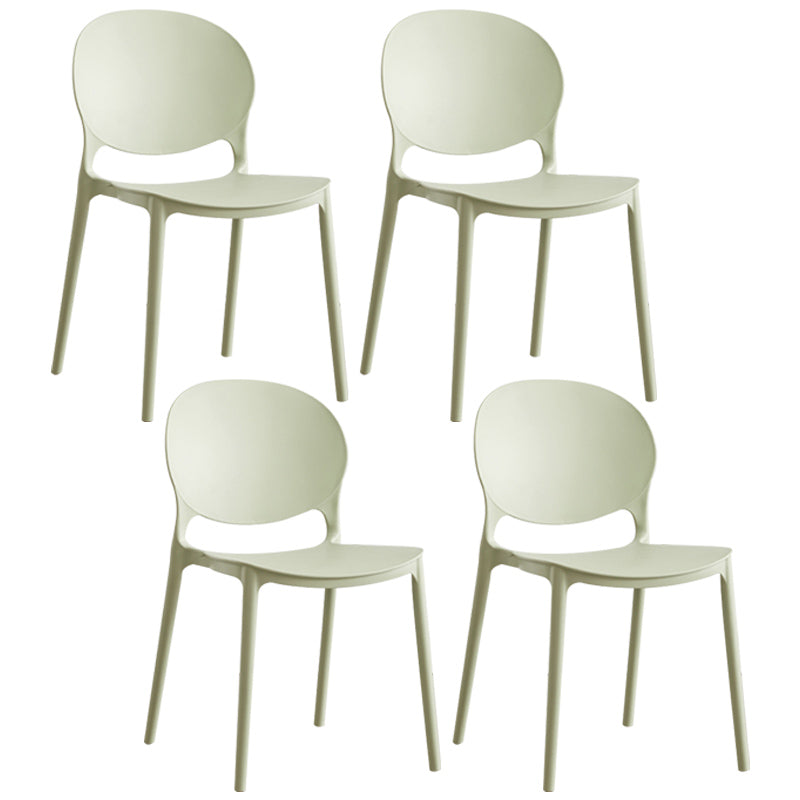 Scandinavian Plastic Armless Dining Chairs Indoor Stackable Side Chair