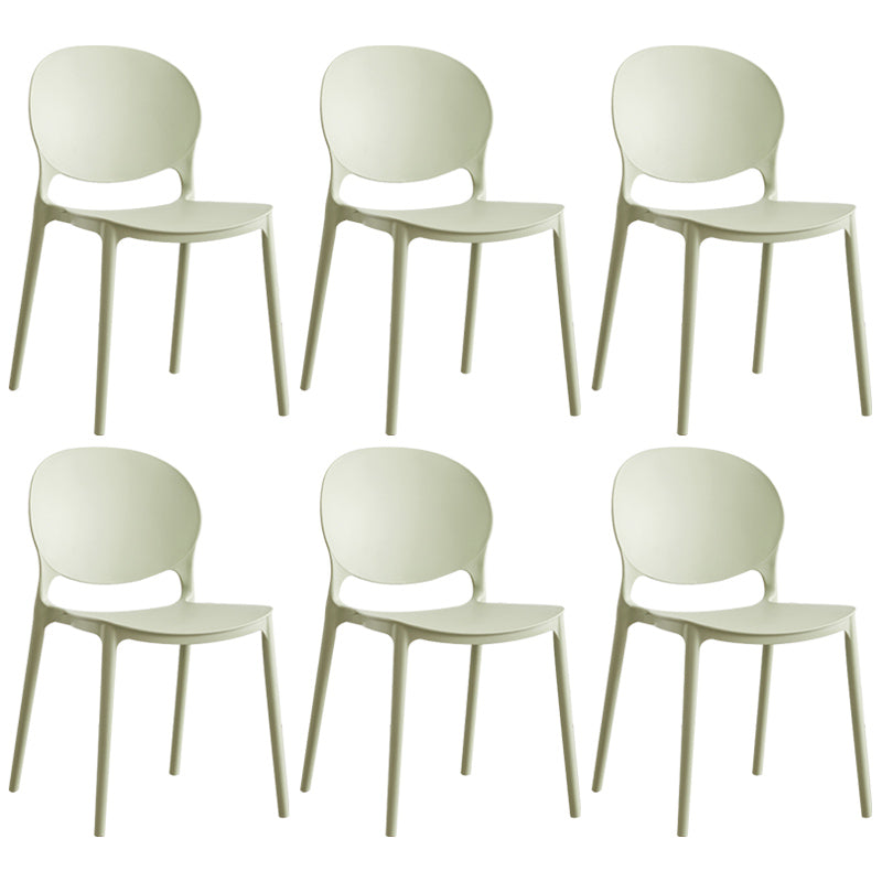 Scandinavian Plastic Armless Dining Chairs Indoor Stackable Side Chair