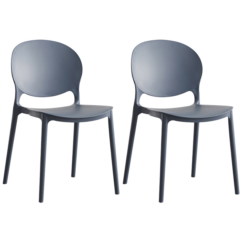 Scandinavian Plastic Armless Dining Chairs Indoor Stackable Side Chair