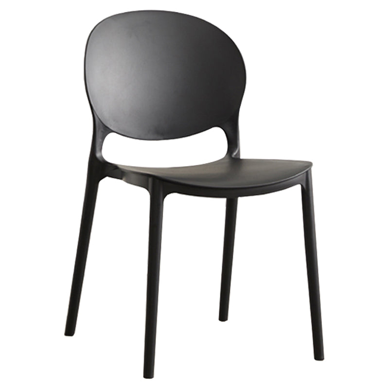 Chaises de salle à manger sans bras en plastique scandinave, chaise latérale empilable d'intérieur