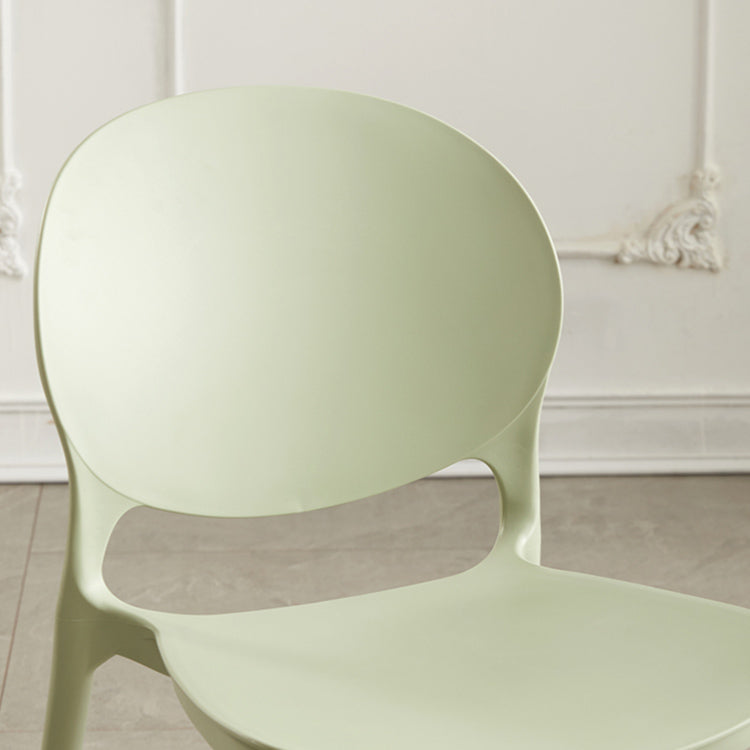 Scandinavian Plastic Armless Dining Chairs Indoor Stackable Side Chair