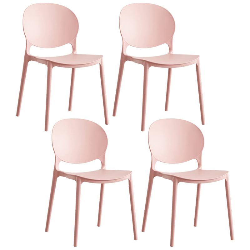 Scandinavian Plastic Armless Dining Chairs Indoor Stackable Side Chair