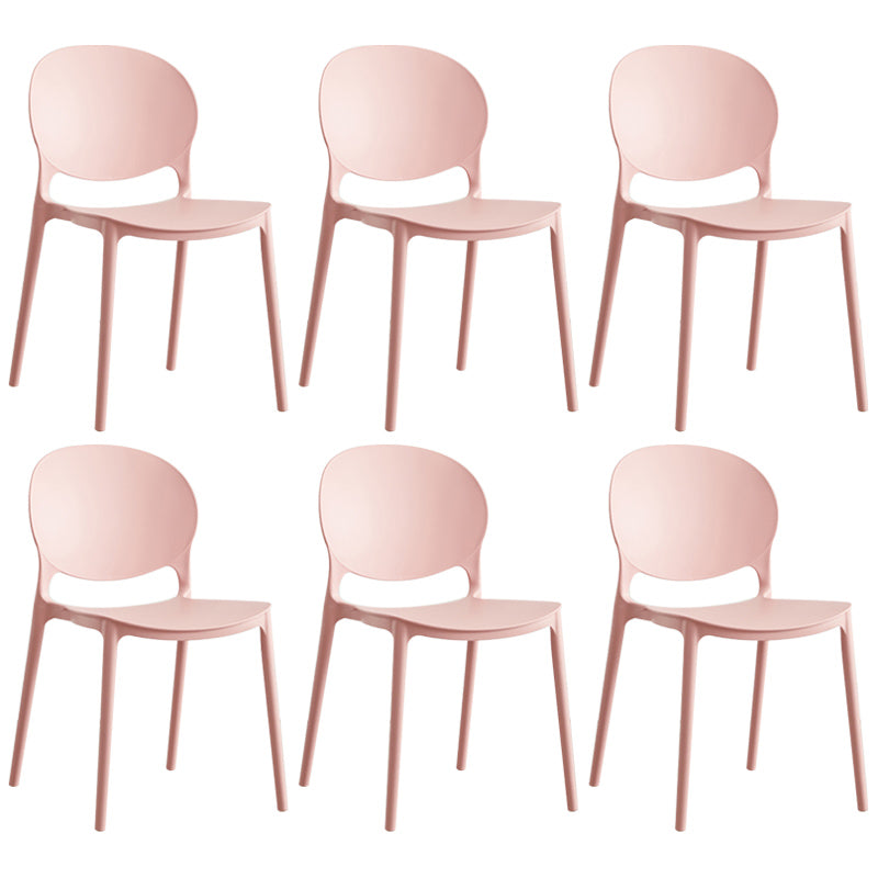 Scandinavian Plastic Armless Dining Chairs Indoor Stackable Side Chair