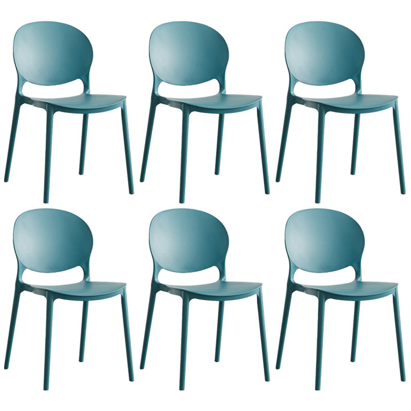 Scandinavian Plastic Armless Dining Chairs Indoor Stackable Side Chair