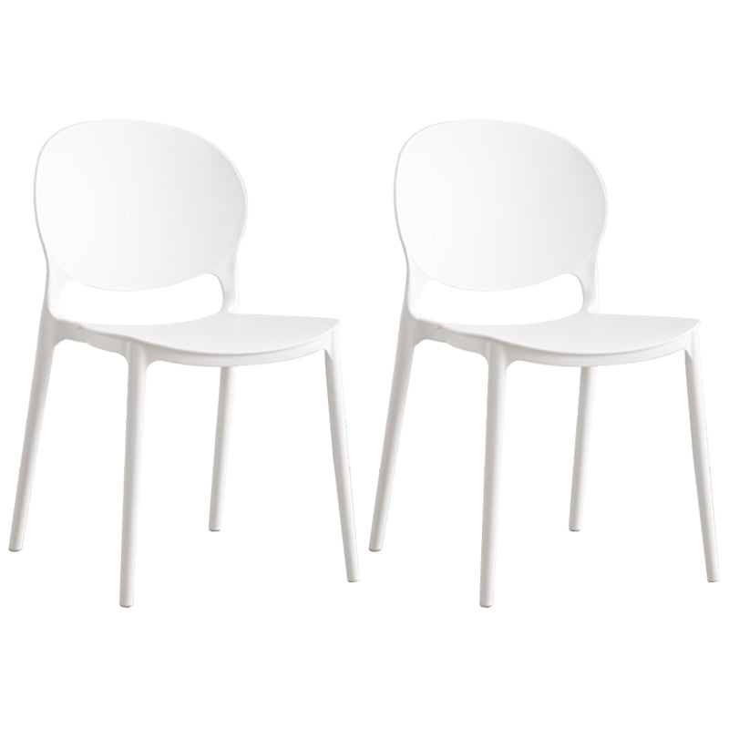Scandinavian Plastic Armless Dining Chairs Indoor Stackable Side Chair