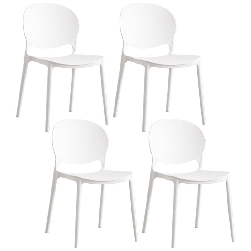 Scandinavian Plastic Armless Dining Chairs Indoor Stackable Side Chair