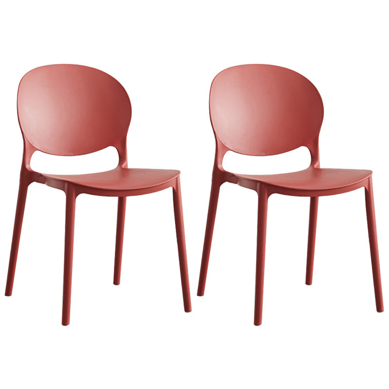 Scandinavian Plastic Armless Dining Chairs Indoor Stackable Side Chair