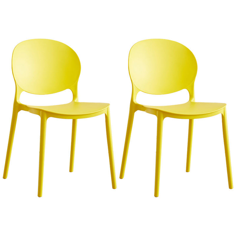 Scandinavian Plastic Armless Dining Chairs Indoor Stackable Side Chair
