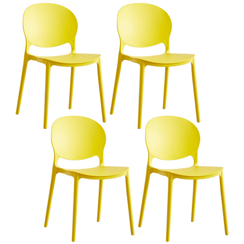 Scandinavian Plastic Armless Dining Chairs Indoor Stackable Side Chair