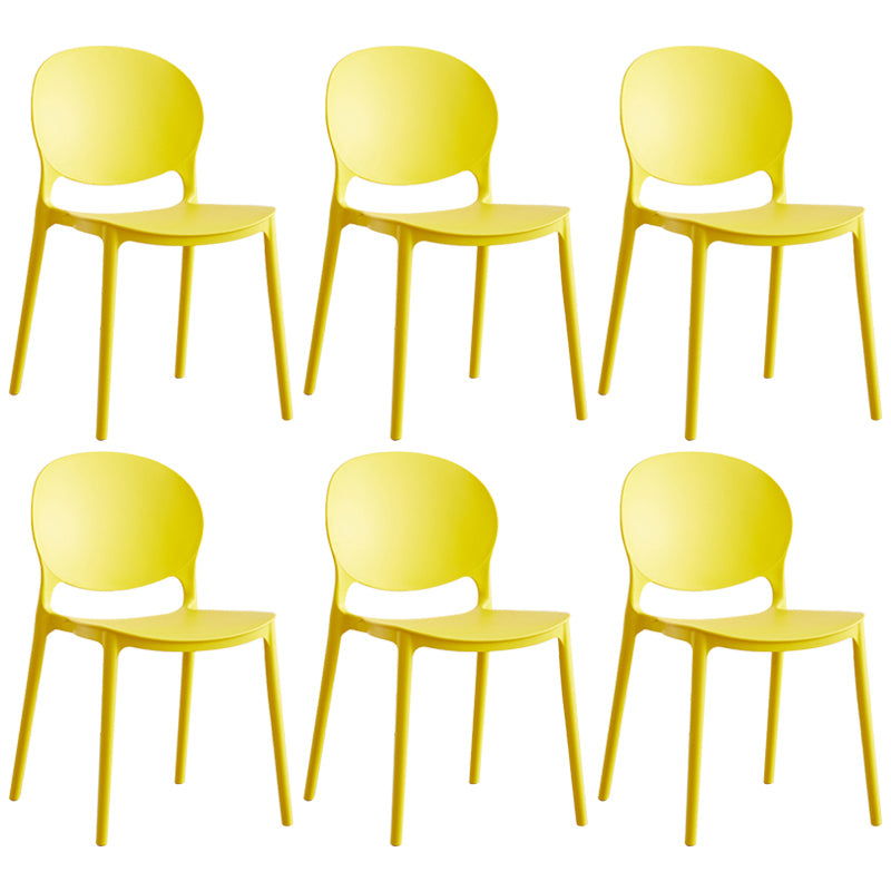 Scandinavian Plastic Armless Dining Chairs Indoor Stackable Side Chair